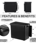 Bulletproof 3 Pack Breakaway Battery Box For Trailers And Travel Trailers Lockable Spare Battery Case size 6x5.5x3.25 inches with padlock.
