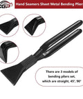 Three Piece Handy Hand Seamer Set With Non Slip Grip For Sheet Metal Edge Bending And Sealing 60 mm Wide Pliers