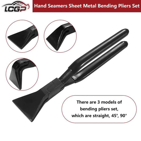 Three Piece Handy Hand Seamer Set With Non Slip Grip For Sheet Metal Edge Bending And Sealing 60 mm Wide Pliers