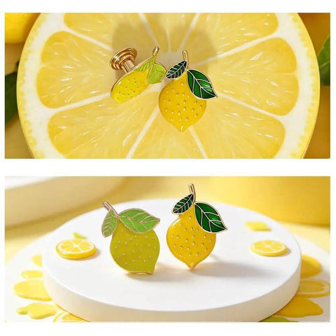 Gotta Grab These Sick Solid Zinc Lemon Drawer Knobs Fresh Citrus Cabinet Handles Bright Yellow Fruit Shaped Furniture Pulls on white plate.