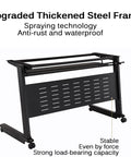Heavy Duty Folding Training Table With Lockable Caster Wheels And Quick Flip Top Surface Ideal For Busy Offices featuring upgraded thickened steel frame
