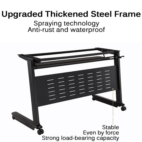 Heavy Duty Folding Training Table With Lockable Caster Wheels And Quick Flip Top Surface Ideal For Busy Offices featuring upgraded thickened steel frame
