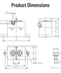 Dimensions diagram of Heavy Duty 60A 1000VDC High Voltage Ceramic DC Contactor Relay With 12V Coils showing size specifications.