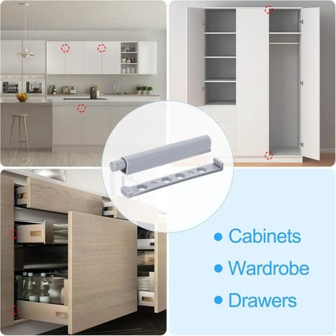 Magnetic Cabinet Latches Set Five Or Ten Pack for handle-free cabinets and wardrobes, featuring soft touch close magnetic catch.