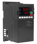 Three Phase VFD Motor Controller With 380V Input Output, 2.2KW Pro Grade Drive, Efficient ABS Shell, DIY Friendly Clear Digital Panel, Built In Overload Overheat And Voltage Protection, PID Precision Control For Smooth, Fast Motor Performance. Black ABS VFD drive with digital display, buttons and cooling vents