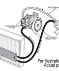 Diagram of Power Steering Cooler Kit 13200 Black With Copper Tubing And Aluminum Fins for cars and trucks showing assembly layout.