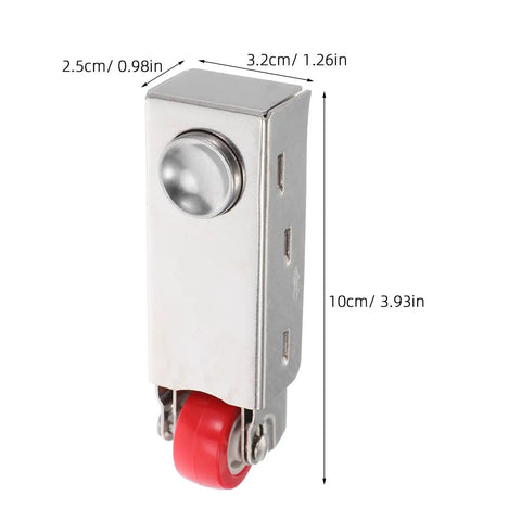 Heavy Duty Steel Sliding Door Bottom Wheel Rolls Like Butter For Glass Doors And Office Spaces Silver Fixed Casters with red wheel.