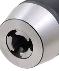 Close-up view of MT3 Integrated Keyless Drill Chuck With 0 To One Half Inch Capacity Self Tightening Design For Quick Tool Changes
