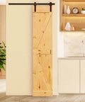 Unfinished Solid Pine Core Interior Barn Door Slab DIY Kit 84 In By 18 In Pre Drilled For Hardware Beaded Or Smooth Finish