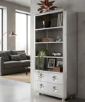 Legit Industrial Aviator Bookcase Featuring Four Hella Spacious Open Shelves And Two Smooth Glide Storage Drawers With Solid Metal Frame for office.