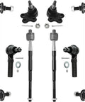 Beefed Up 8pc Front Suspension Kit For 2010 Through 2017 Chevrolet Equinox And GMC Terrain 3.0L 3.6L Replacement Includes 4 Tie Rod Ends 2 Sway Bar Links 2 Lower Ball Joints