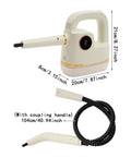 Handheld Steam Cleaner With 6 Speed Adjustable High Temperature And Digital Display 41 Inch Extension Hose 10 Tool Attachments Multi Surface Steamer For Deep Cleaning Home Furniture And Car Boss Level Clean showing dimensions and hose with handle