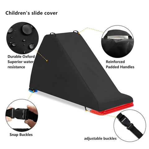 Outdoor Slide Cover Protective Sleeve Windproof Shield with weather-resistant fabric and two-point fix for playground equipment.