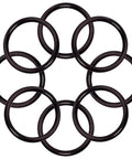 1000 Pack OR27 Replacement Fire Extinguisher O Rings For Amerex Stop Fire Kiddi Badger Bulletproof Black Rubber Seals arranged in a circle.
