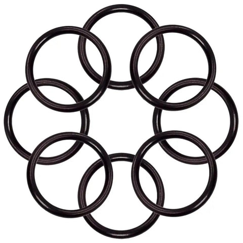 1000 Pack OR27 Replacement Fire Extinguisher O Rings For Amerex Stop Fire Kiddi Badger Bulletproof Black Rubber Seals arranged in a circle.