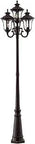 Oxford 4 Light Outdoor Post Lantern In Bronze Finish, Traditional Cast Aluminum Post Light With Four Heads For Pathway