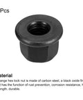 Heavy Duty M10 Flange Hex Nut Set Grade 10.9 Carbon Steel With Black Oxide Finish 2 Pack, close-up view of single nut