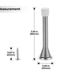 Ravinte satin nickel door stops; tall spring bottom-of-door stopper with rubber bumper, 12-pack