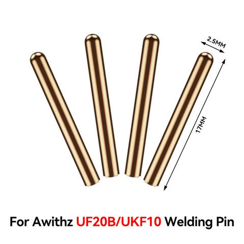 Four copper pins for pen tip set WP120-6 spot welder series UF20B UKF10, aluminum oxide, threaded removable design, 17mm size.