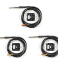 DS18B20 Waterproof Digital Temperature Sensor With Adapter Module For Arduino Triple Pack Probes No Fuss Plug In Waterproof Temperature Probe For Aquarium Home Automation And DIY Projects EK1183, three probes with adapter displayed.