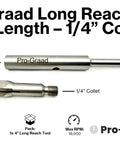 Long Reach Four Inch Heavy Duty Collet Extension Tool With Carbide Burr And Bit Holder For Die Grinder Built To Hit Those Tight Spots
