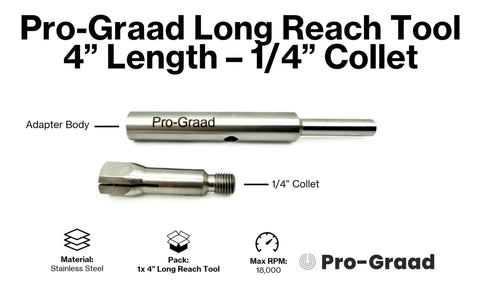 Long Reach Four Inch Heavy Duty Collet Extension Tool With Carbide Burr And Bit Holder For Die Grinder Built To Hit Those Tight Spots