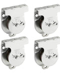 Heavy Duty Zinc Plated Ceiling And Wall Pulley System With One And A Half Inch Single Pulleys, Premium Zinc Plated Iron Construction For Corrosion Resistance And High Load Bearing, Multipurpose Garage, Workshop Or Home Projects, 4 Pack, four pulleys