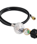 3.5 Ft Universal Gas Grill Regulator And Hose With Leak Detector Gauge For Propane BBQ Grills Patio Heaters And Fire Pits