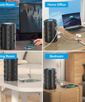 A Dead Simple Heavy Duty 6Ft Power Strip Tower Surge Protector With 16 Broad Spaced Ac Sockets And Five Quick Usb C Charging Ports For Dodging Cable Chaos In Your Home Office Today in different rooms.