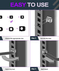 Heavy Duty Black Zinc Plated Carbon Steel Cage Nuts 48 Pc Assortment Snap In Rack Rail Retainer Hardware For Server Cabinets And Telecom Racks M4 Through M12 Solid Grip Clips Installation Guide Steps Image.