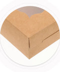 Corner of Brown DIY Cookie Boxes With Window 50 Pack Portable Paper Bakery Boxes for Treats