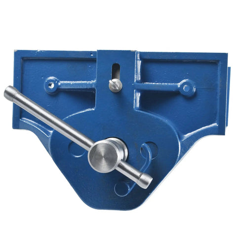 Heavy Duty 10 Inch Cast Iron Woodworking Vise For Cutting And Drilling With Quick Release Jaw And 4 Inch Throat Depth Built To Last Rock Solid Clamp For Steady Projects, showing front view.