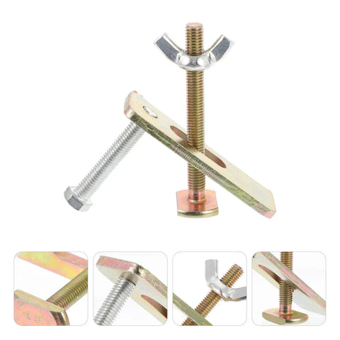 Mini Hold Down Clamp Kit With 80mm Press Plates Aluminum Alloy Workholding Clamps showing threaded bolts and press plates