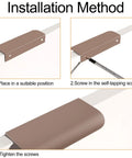 Installation steps for Finger Edge Pulls Self-Adhesive 8 Pack Concealed Cabinet Drawer Handles Modern Curved Aluminum Alloy, brown
