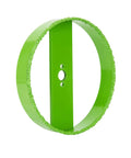 6-1/4 inch carbide hole saw for recessed can lights; green ring with serrated cutting edge and mounting holes