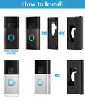 Installation guide for Adjustable 30 To 55 Degree Video Doorbell Mount For Most Doorbell Cameras Wedge Kit Bracket For Home Security No Fuss Install Easy Tilt Multi Angle Mount To Improve Motion Detection At The Front Door
