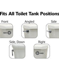 StrongARM Metal Toilet Tank Lever Universal Fit For Front Angled Side Left And Right Mount Toilets Brushed Bronze Finish shown in different mounting positions