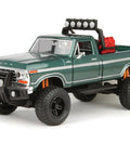 One Twenty Four Scale Diecast Off Road F-150 Style Pickup Truck 1979 Green Metallic Beast With Opening Doors and Real Rubber Tires