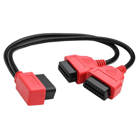 30cm Right Angle OBD2 Y Splitter Cable 1 Male 2 Female J1962 Adapters 16 Pin Pass Through CAN Enabled DIY Friendly
