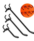 60 Piece Black Pegboard Hooks Set With 2, 4, And 6 Inch L Shaped Hangers For One Quarter Inch Pegboard, Heavy Duty Wall Mount Organizer visible.