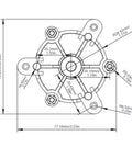 Technical drawing of 20W Micro Hydroelectric Generator Kit For On The Go Outdoor Power Portable Water Turbine Generator With 0 To 30V DC Output Durable Emergency Charger Station For Home Camping And Off Grid Living, showing dimensions and fittings.