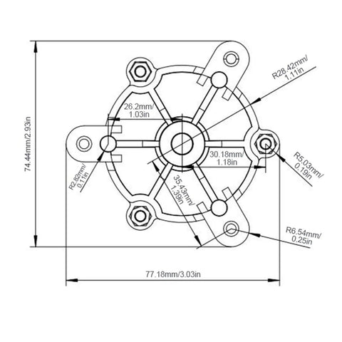 Technical drawing of 20W Micro Hydroelectric Generator Kit For On The Go Outdoor Power Portable Water Turbine Generator With 0 To 30V DC Output Durable Emergency Charger Station For Home Camping And Off Grid Living, showing dimensions and fittings.
