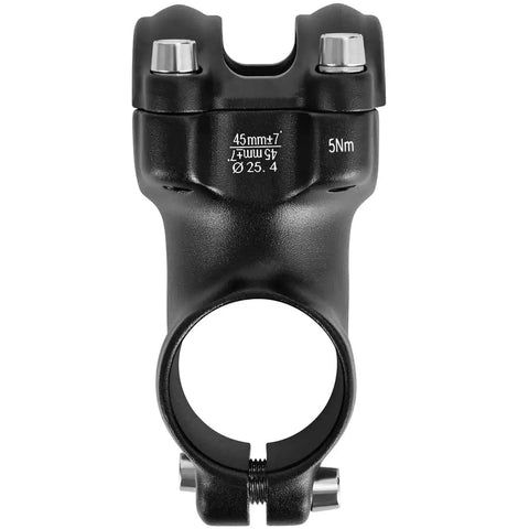 Shorty 45mm Bike Stem For 25.4mm Handlebars Compatible With 28.6mm Steerer Aluminum 6061 T6 front view