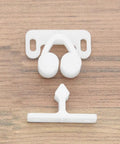 Set Of 3 White Ball Catch Door Latch Roller Cups For Cabinets And Boats, Spring-Loaded Plastic Cabinet Hardware, Tough Marine Grade