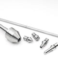 Coronet Falcon Live Center Kit 2MT Morse Taper with beefy heavy duty interchangeable tips for woodturning projects, shown disassembled.