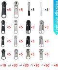 DIY Zipper Repair Kit With Replacement Sliders And Pulls, 252 Piece Zipper Slider Set With Installation Pliers, various sizes
