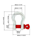 Heavy Duty Half Inch Anchor Shackles Alloy Screw Pin Forged Carbon Steel Ten Pack D Ring Shackles Two Ton 4400 Lbs Working Load Limit