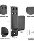 2 Pack Door Barricade Brackets For 2x4 Lumber Drop Open Bar Holder For Home Security Beefy Carbon Steel Black Finish Heavy Duty