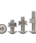 Heavy Duty M6 Hex Socket Head Cap Screws And Flange Nuts Assortment Kit In 304 Stainless Steel, Flat Allen Bolts