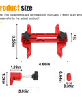 Tuxihapp 9-Pc car camshaft timing tool kit, red plastic dual-cam clamp with black knobs (front view)